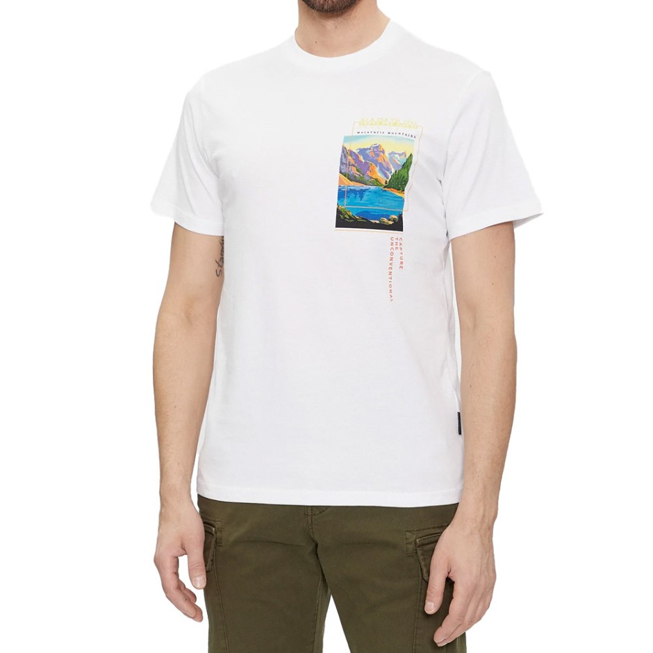 Napapijri S-Canada Λευκό - Ανδρική Κοντομάνικη Μπλούζα