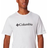 Ανδρική Κοντομάνικη Μπλούζα Λευκή - Columbia Basic Logo Εικόνα 1