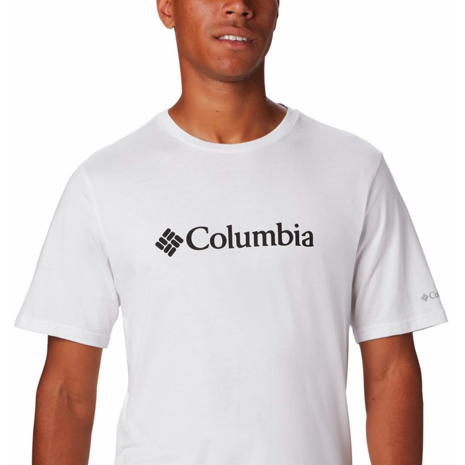 Ανδρική Κοντομάνικη Μπλούζα Λευκή - Columbia Basic Logo