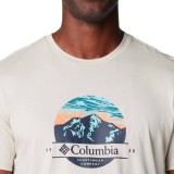 Ανδρική Κοντομάνικη Μπλούζα Μπεζ - Columbia Path Lake Graphic II