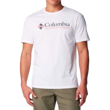 Ανδρική Κοντομάνικη Μπλούζα Λευκή - Columbia CSC Basic Logo