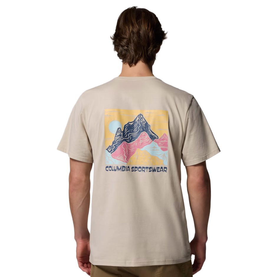 Ανδρική Κοντομάνικη Μπλούζα Μπεζ - Columbia CSC Outdoor Back Graphic