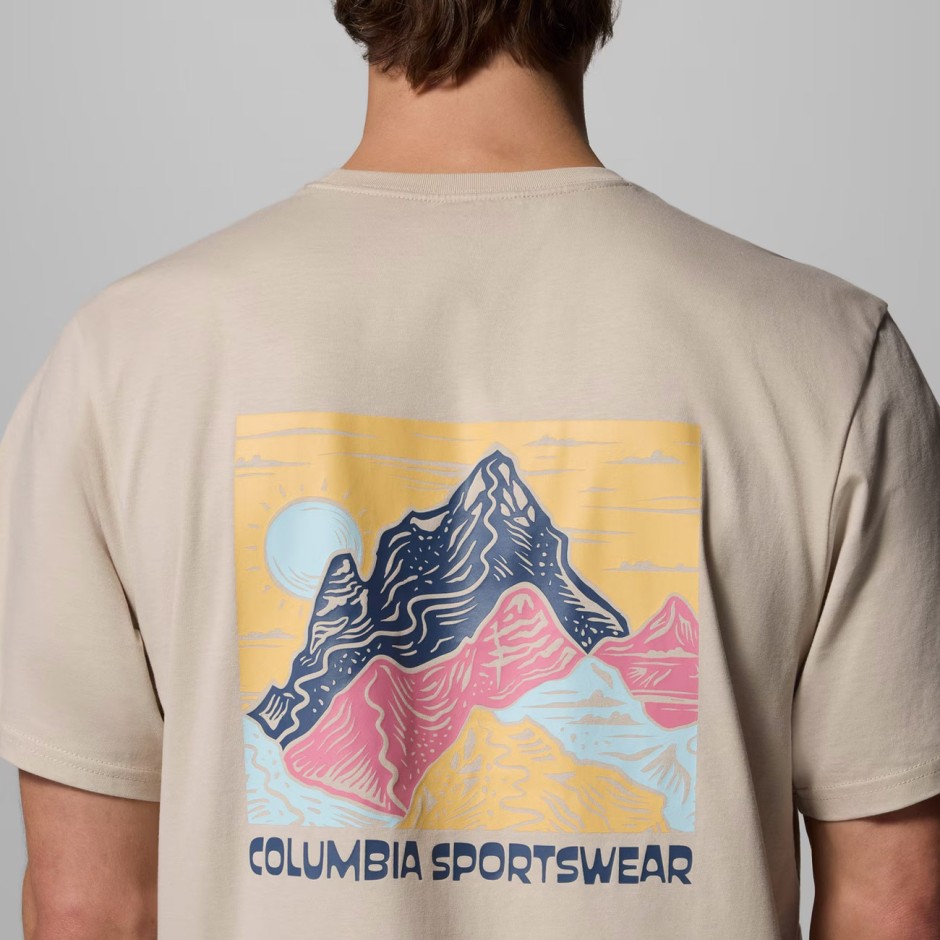 Ανδρική Κοντομάνικη Μπλούζα Μπεζ - Columbia CSC Outdoor Back Graphic