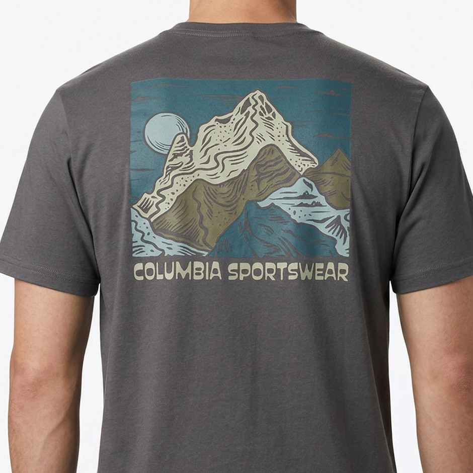 Ανδρική Κοντομάνικη Μπλούζα Ανθρακί - Columbia CSC Outdoor Back Graphic