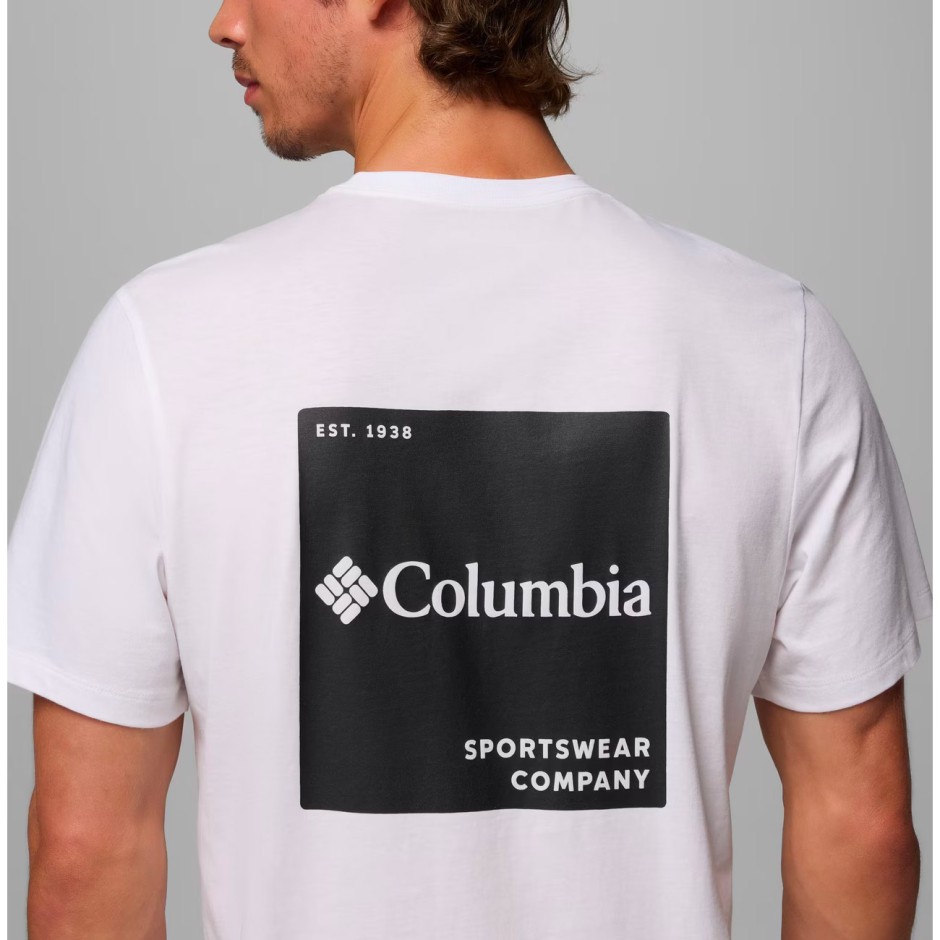 Men's T-Shirt White - Columbia CSC Logo Back