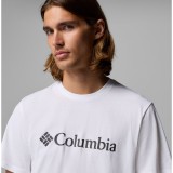 Ανδρική Κοντομάνικη Μπλούζα Λευκή - Columbia CSC Basic Logo Εικόνα 2