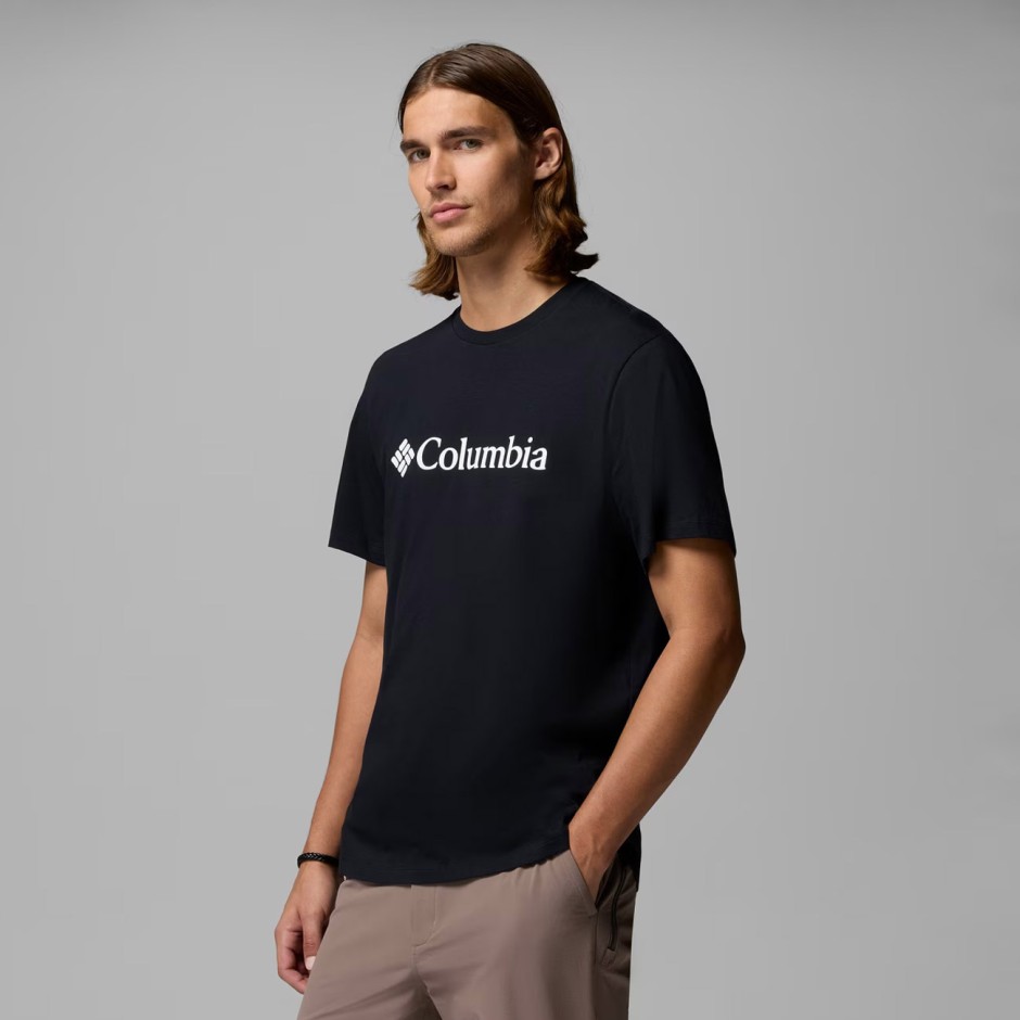 Ανδρική Κοντομάνικη Μπλούζα Μαύρη - Columbia CSC Basic Logo
