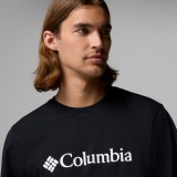 Ανδρική Κοντομάνικη Μπλούζα Μαύρη - Columbia CSC Basic Logo Εικόνα 2