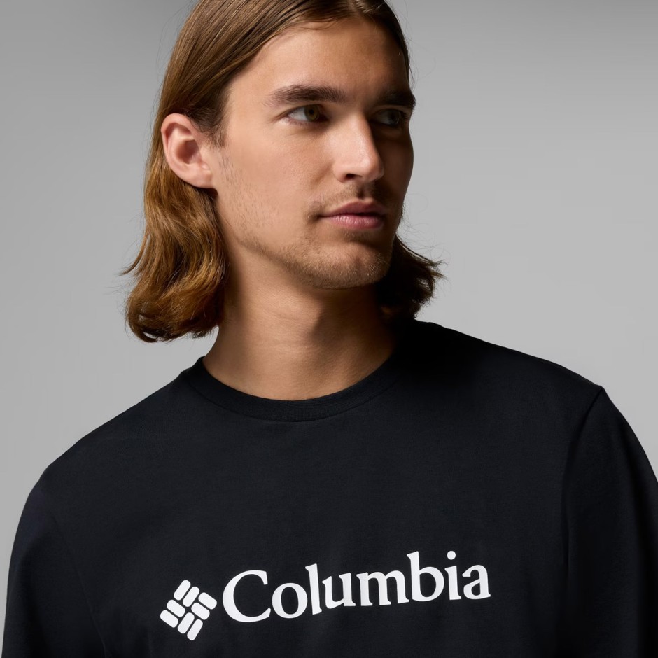 Ανδρική Κοντομάνικη Μπλούζα Μαύρη - Columbia CSC Basic Logo