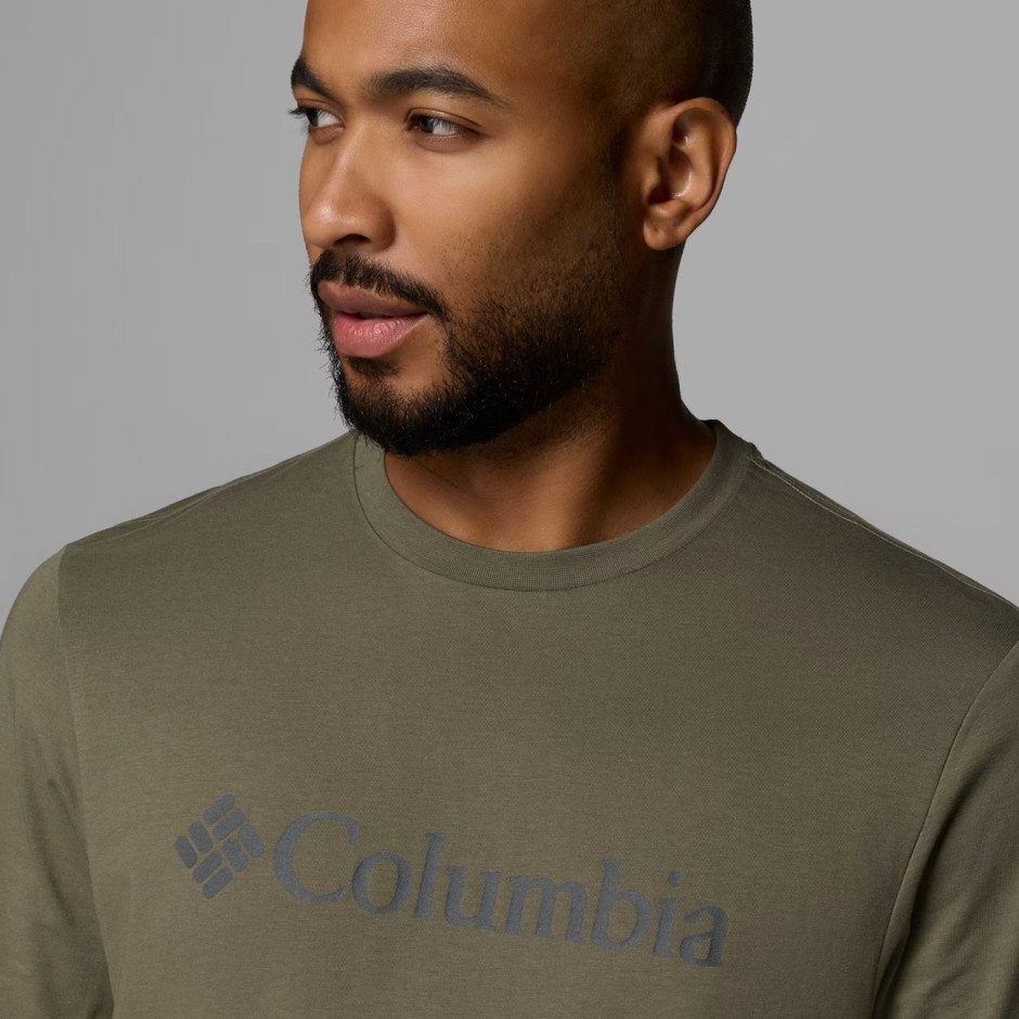 Ανδρική Κοντομάνικη Μπλούζα Χακί - Columbia CSC Basic Logo