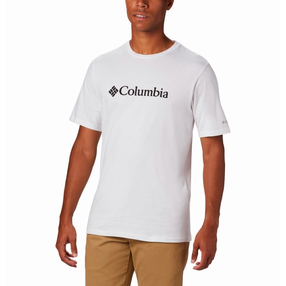 Ανδρική Κοντομάνικη Μπλούζα Λευκή - Columbia Basic Logo