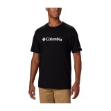 Ανδρική Κοντομάνικη Μπλούζα Μαύρη - Columbia Basic Logo Εικόνα 