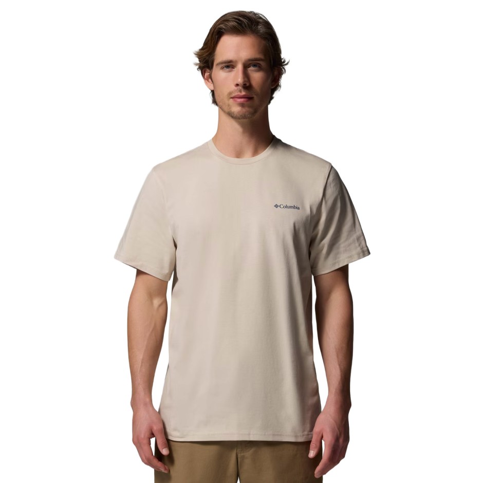 Ανδρική Κοντομάνικη Μπλούζα Μπεζ - Columbia CSC Outdoor Back Graphic