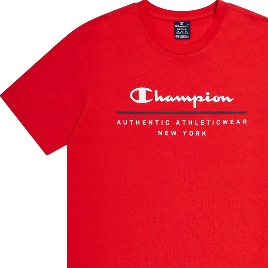 Ανδρική Κοντομάνικη Μπλούζα Κόκκινη - Champion