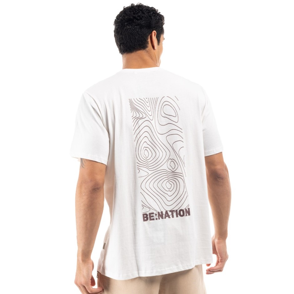 BE:NATION OVERSIZED GEO MAP S/S TEE 05312308-2A Ecru