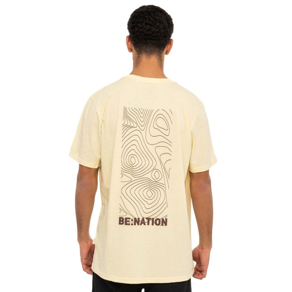 BE:NATION OVERSIZED GEO MAP S/S TEE 05312308-6A Yellow