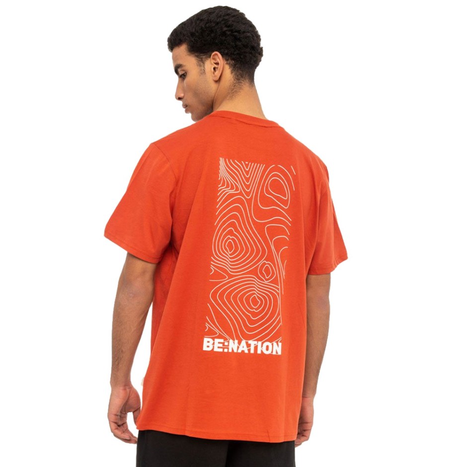 BE:NATION OVERSIZED GEO MAP S/S TEE 05312308-12C Orange