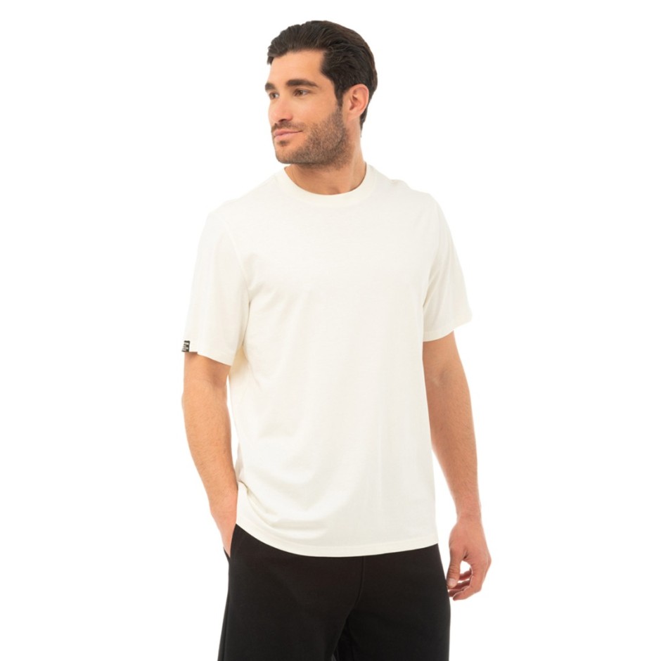 Ανδρική Κοντομάνικη Μπλούζα Εκρού - Be:Nation Back Logo