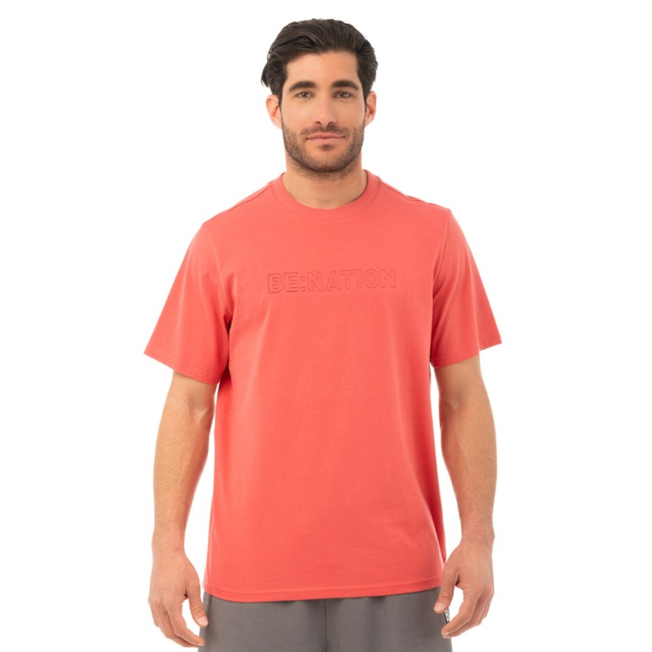 BE:NATION CREW NECK S/S TEE EMBOSSED LOGO 05312402-5E Βordeaux