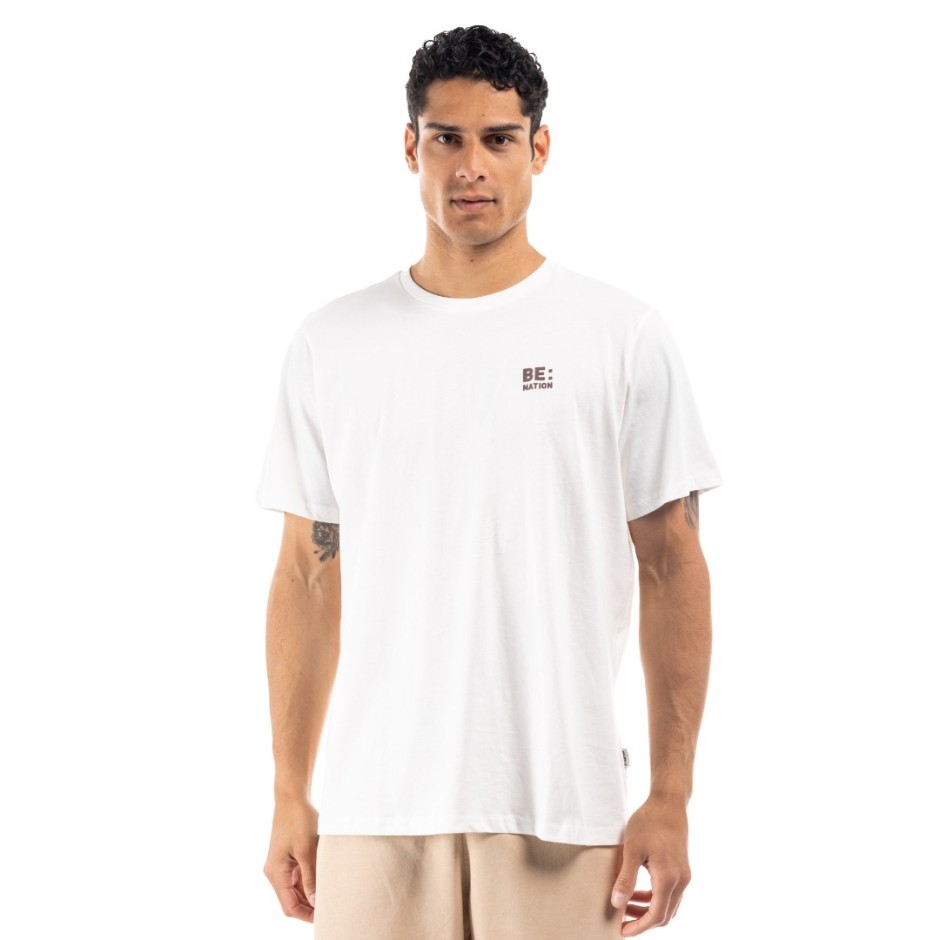 BE:NATION OVERSIZED GEO MAP S/S TEE 05312308-2A Ecru