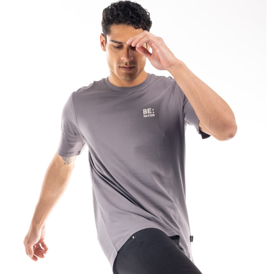 BE:NATION REGULAR LONG S/S TEE 05312305-3F Coal