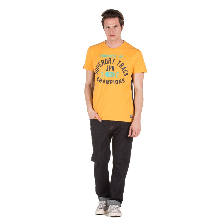 SUPERDRY D1 TRACK &amp; FIELD LITE TAPED TEE M10108AT-C3K Κίτρινο