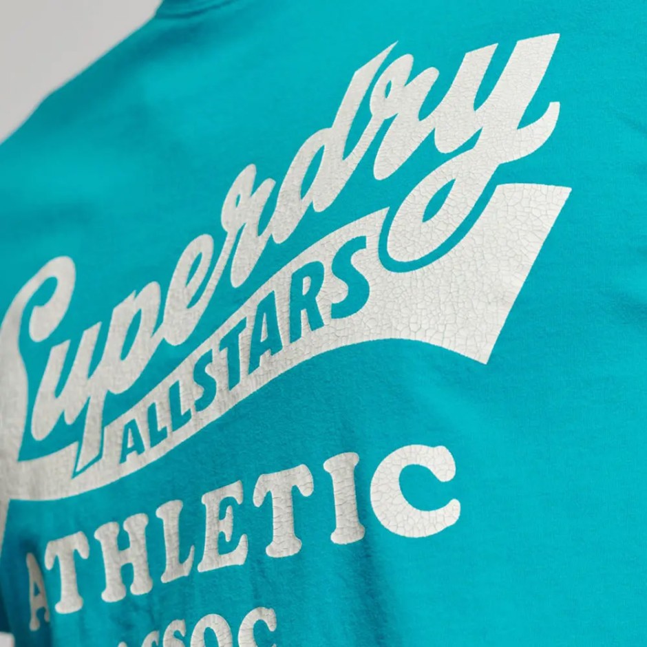 SUPERDRY D2 OVIN VINTAGE HOME RUN TEE Τιρκουάζ