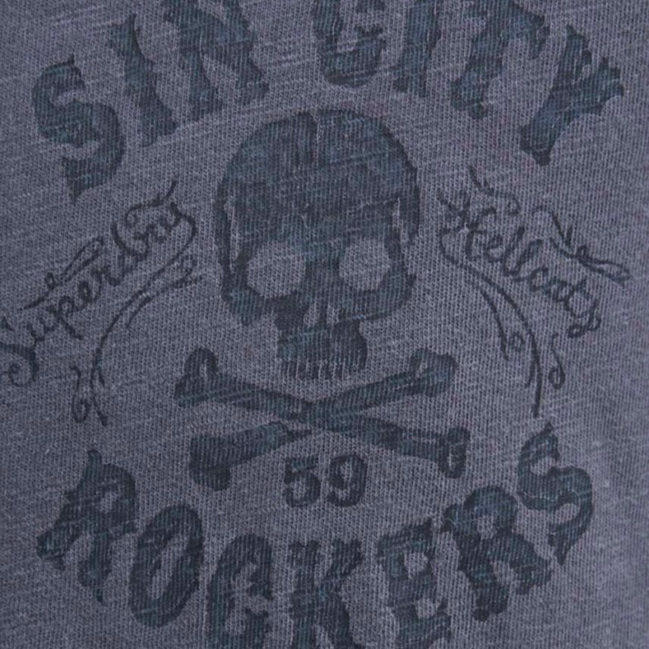 Ανδρική Κοντομάνικη Μπλούζα Ανθρακί - Superdry D2 Ovin Retro Rocker Graphic