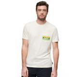 SUPERDRY D2 OVIN CALI STRIPED LOGO T SHIRT M1011904A-7BG Ecru Image 