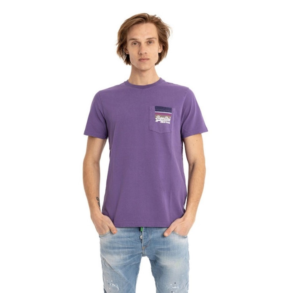 SUPERDRY D1 OVIN VINTAGE VL CALI TEE Μωβ
