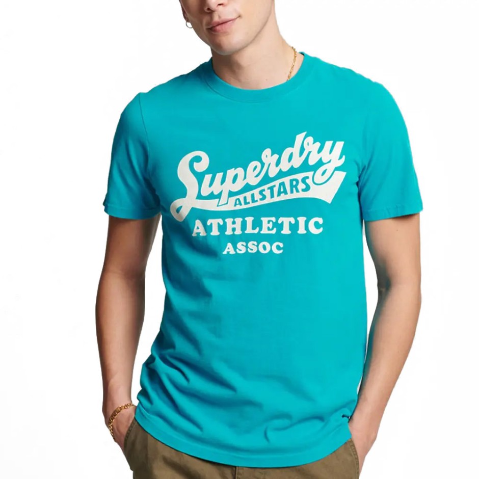 SUPERDRY D2 OVIN VINTAGE HOME RUN TEE Τιρκουάζ