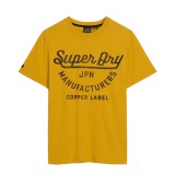 SUPERDRY D2 OVIN COPPER LABEL SCRIPT TEE M1011905A-2AO Yellow Image 