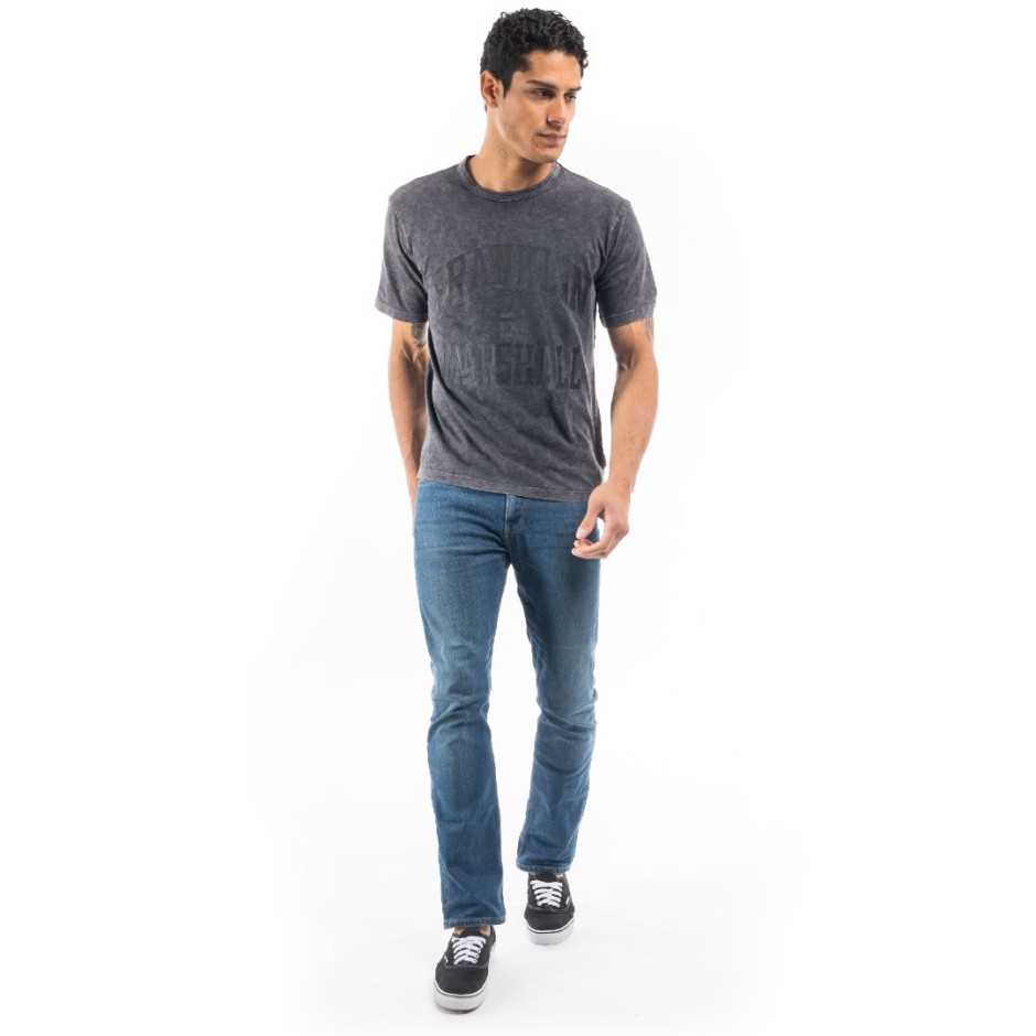 FRANKLIN MARSHALL ACID WASH GMT DYED 28/1 JERSEY JM3021.000.1013G36-998 Black