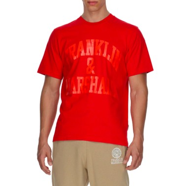 Ανδρική Κοντομάνικη Μπλούζα Κόκκινη - Franklin & Marshall Piece Dyed