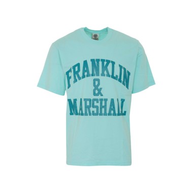 Ανδρική Κοντομάνικη Μπλούζα Σιέλ - Franklin & Marshall Piece Dyed