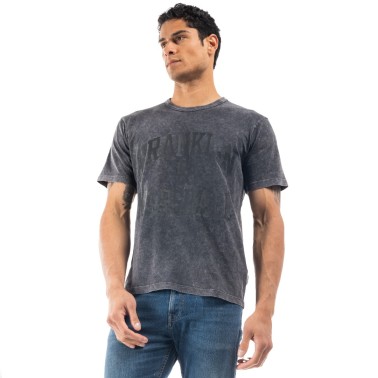 FRANKLIN MARSHALL ACID WASH GMT DYED 28/1 JERSEY JM3021.000.1013G36-998 Μαύρο