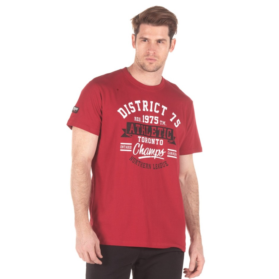 DISTRICT75 MEN'S TEE 122MSS-246-045 Red