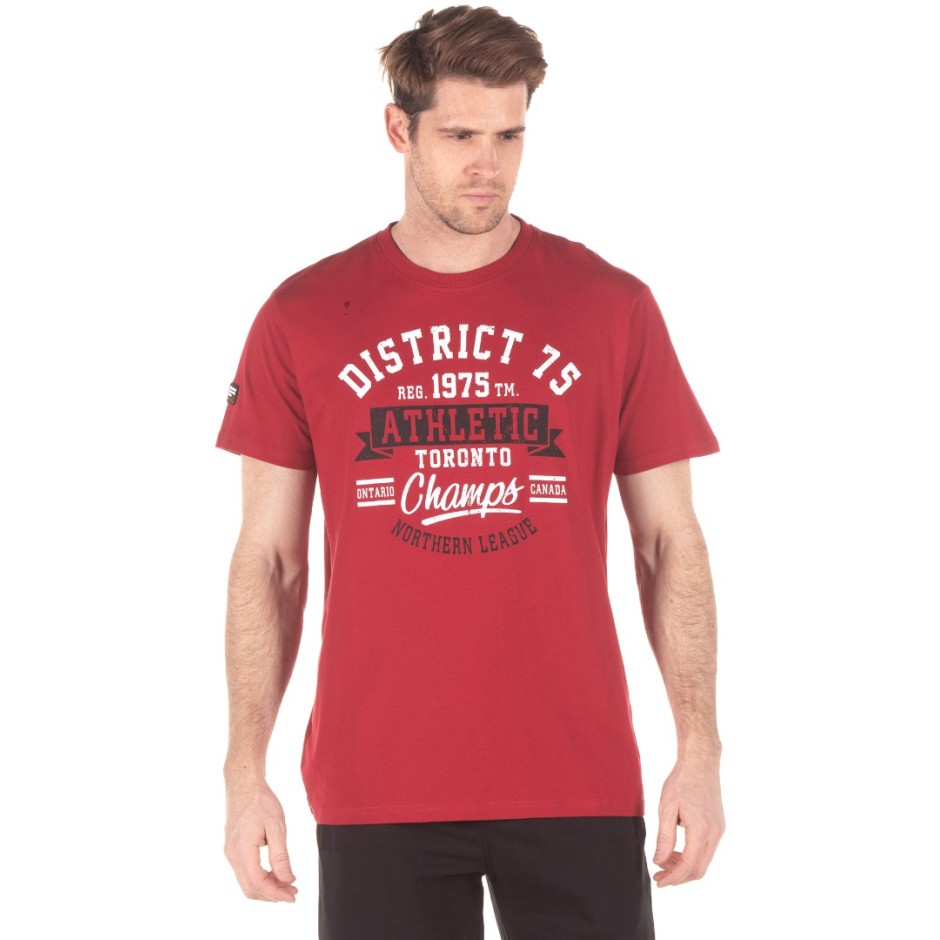 DISTRICT75 MEN'S TEE 122MSS-246-045 Red