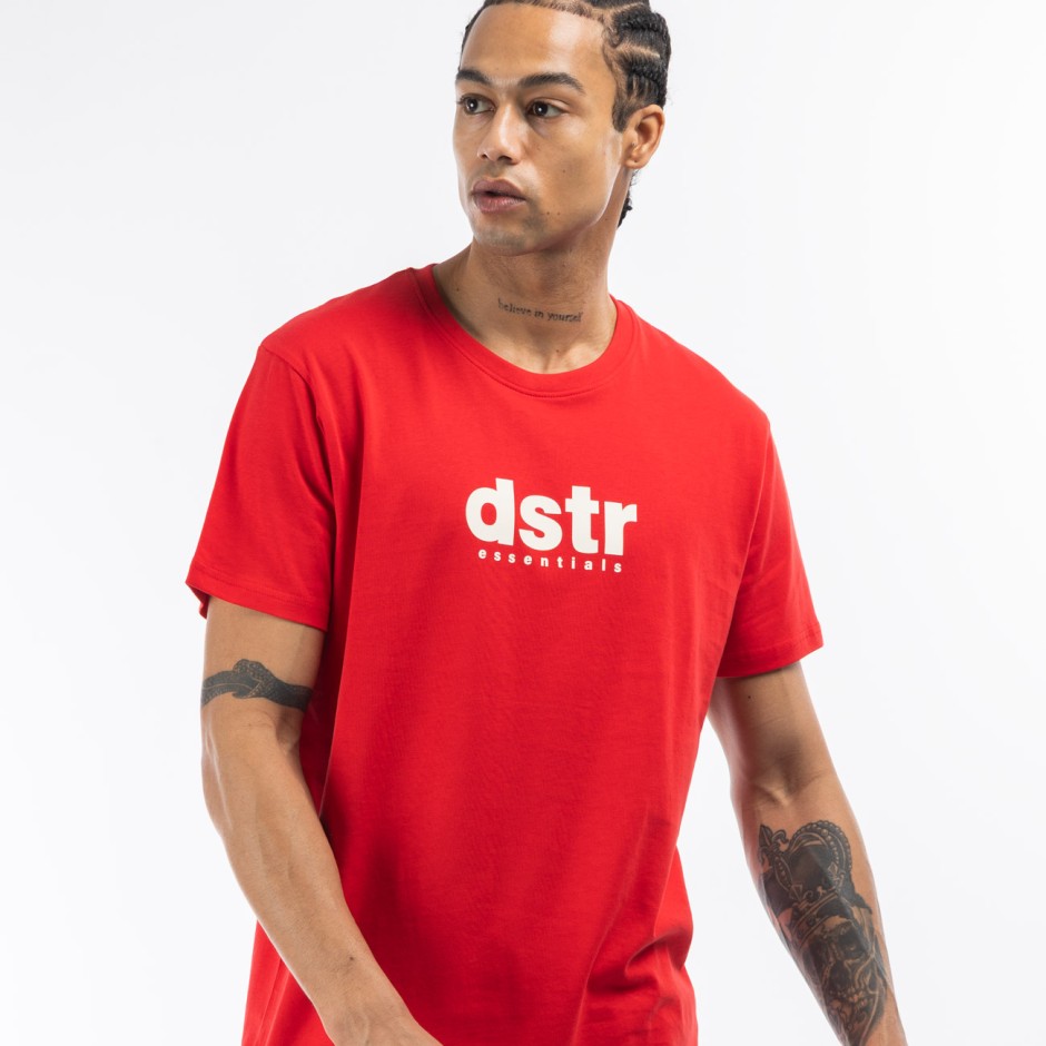 Ανδρική Κοντομάνικη Μπλούζα Κόκκινη - District75 