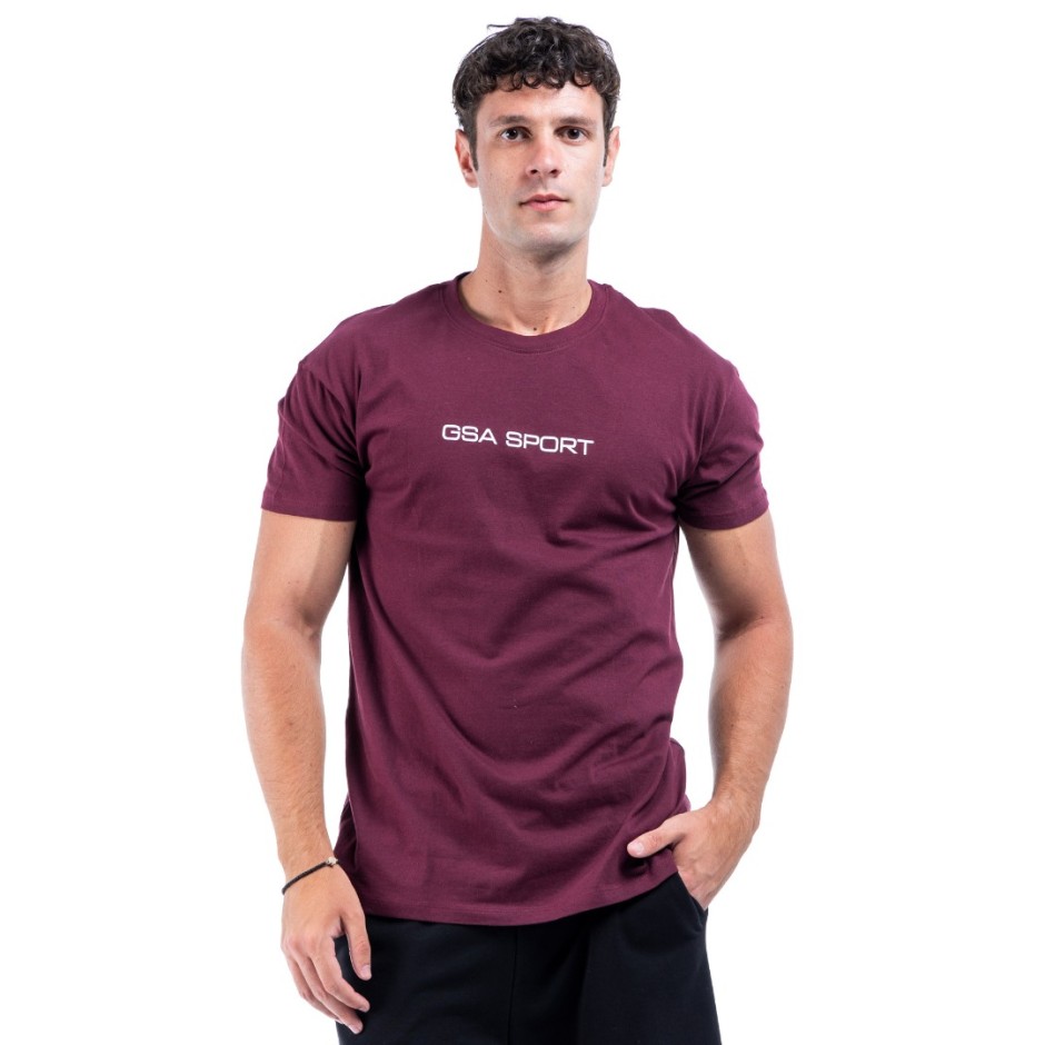 GSA SPORT LOGO T-SHIRT 28-1401-37 OXBLOOD Μπορντό