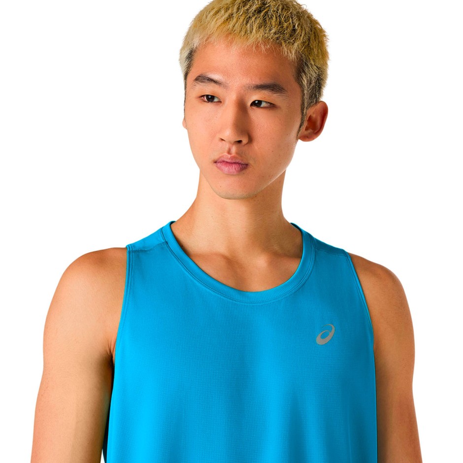 Ανδρική Αμάνικη Μπλούζα για Τρέξιμο Μπλε - ASICS CORE SINGLET