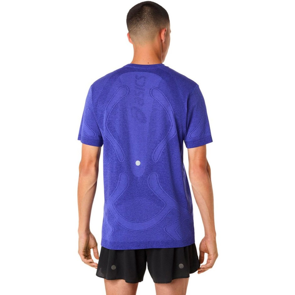 Men's Running T-Shirt Royal Blue - ASICS ROAD SEAMLESS SS TOP