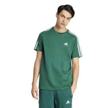 adidas Sportswear Essentials Single Jersey 3-Stripes Κυπαρισσί - Ανδρική Κοντομάνικη Μπλούζα