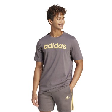 adidas Sportswear Essentials Linear Logo Ανθρακί - Ανδρική Κοντομάνικη Μπλούζα