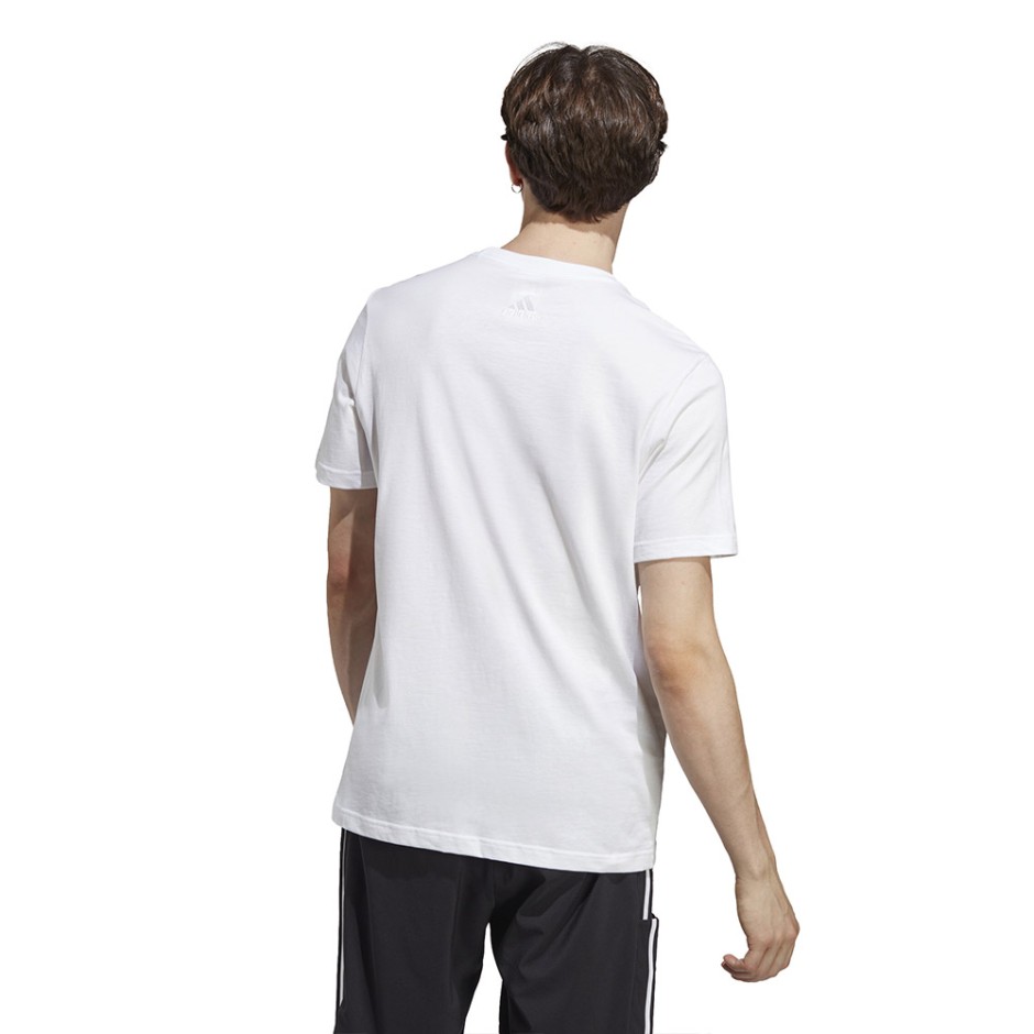 Ανδρική Κοντομάνικη Μπλούζα Λευκή adidas Sportswear Essentials Linear Logo 