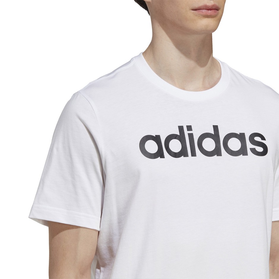 Ανδρική Κοντομάνικη Μπλούζα Λευκή adidas Sportswear Essentials Linear Logo 