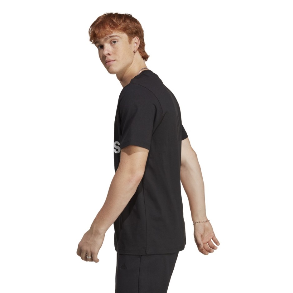 Ανδρική Κοντομάνικη Μπλούζα Μαύρη - adidas Sportswear Essentials Single Jersey Big Logo 