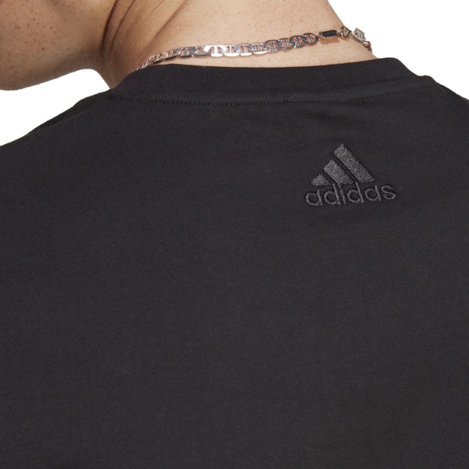 Ανδρική Κοντομάνικη Μπλούζα Μαύρη - adidas Sportswear Essentials Single Jersey Big Logo 