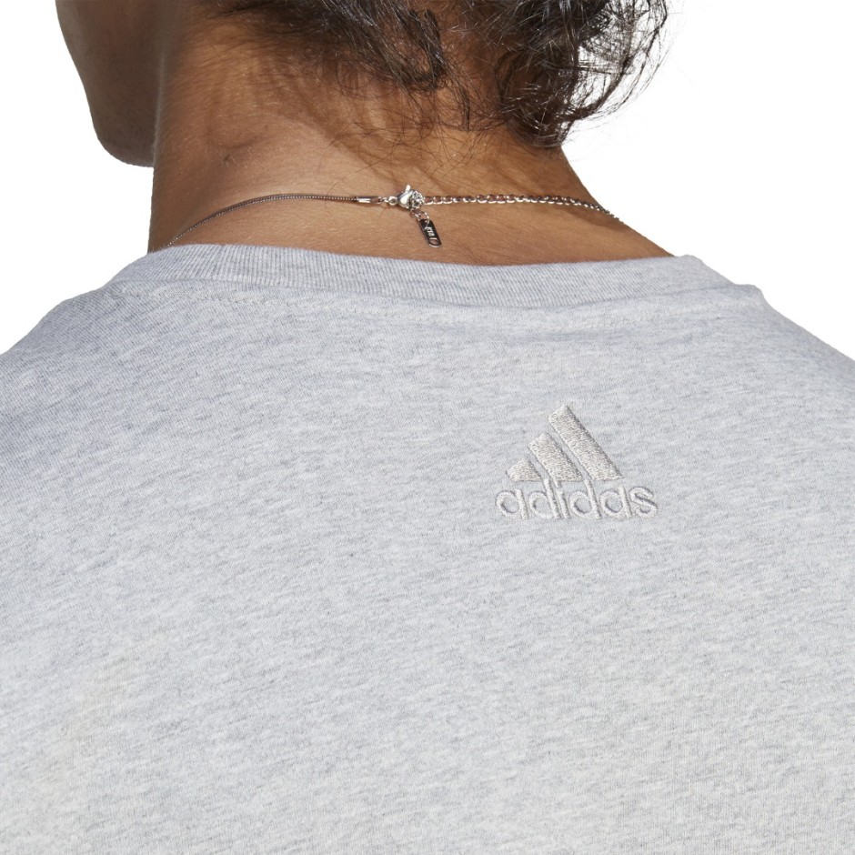 Ανδρική Κοντομάνικη Μπλούζα Γκρι - adidas Sportswear Essentials Single Jersey Big Logo