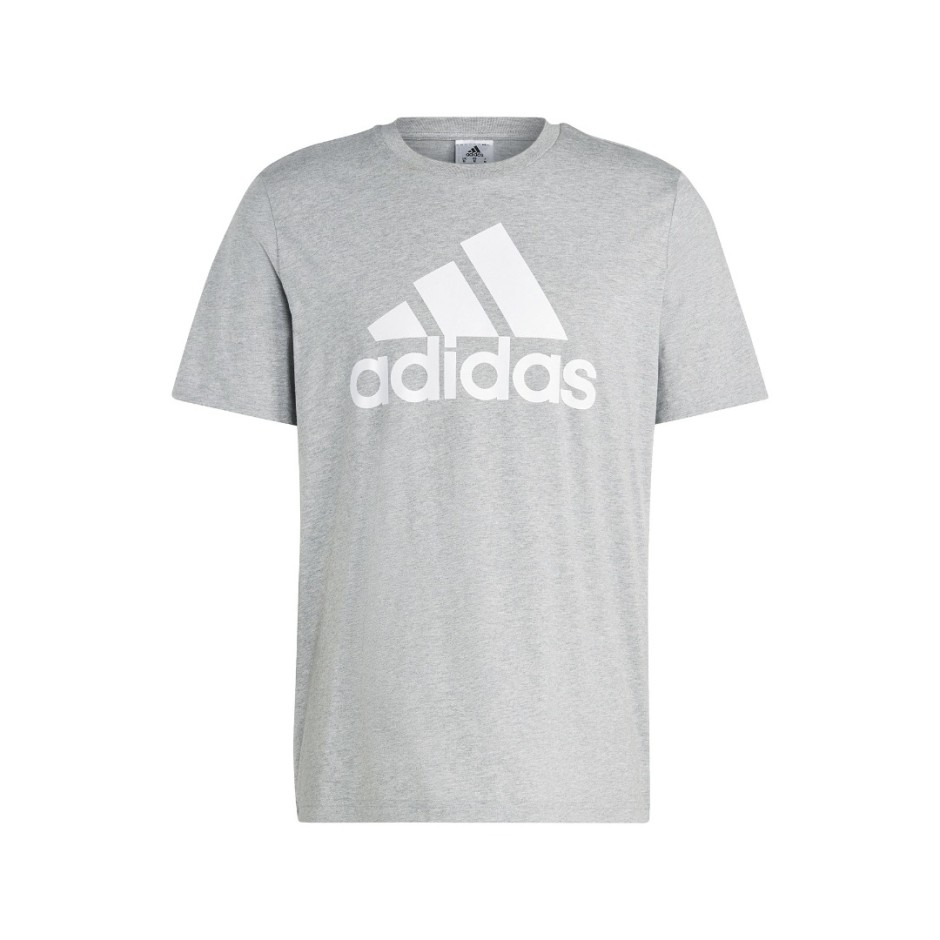 Ανδρική Κοντομάνικη Μπλούζα Γκρι - adidas Sportswear Essentials Single Jersey Big Logo